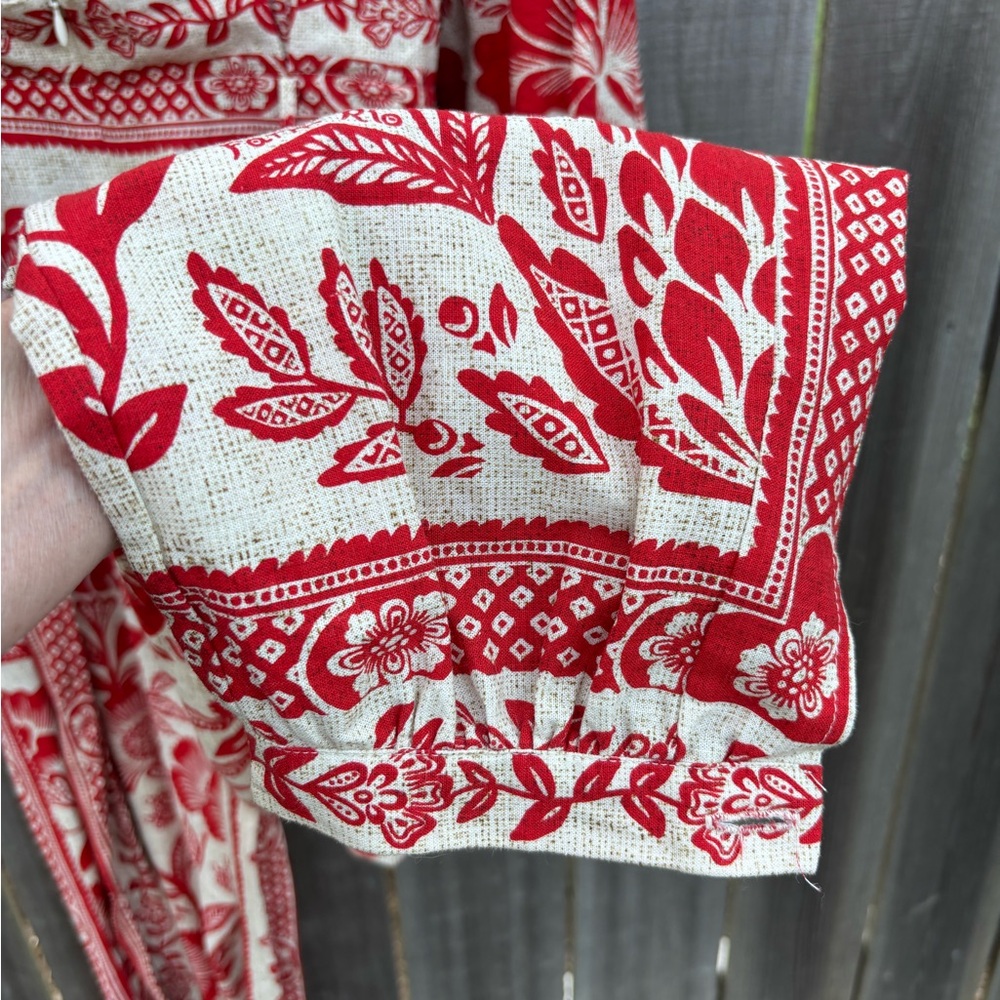 🍍HOST PICK🍍Farm Rio Red and Ivory Pineapple Print Jumpsuit - Picture 6 of 13